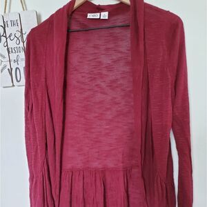 Cato Maroon Long Sleeve Open Cardigan Size Medium